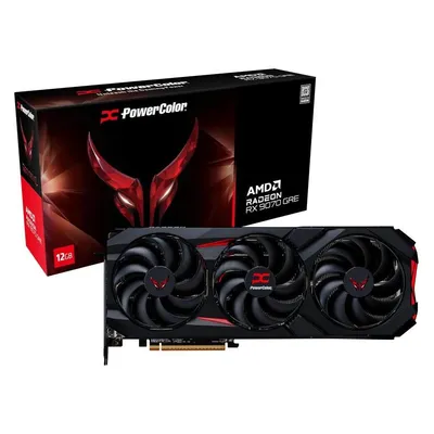 Powercolor Red Devil Radeon RX 9070 GRE 12GB GDDR6 HDMI/3*DisplayPort PCi Ex 5.0 16x (12 GB, GDDR6), Grafikkarte, Rot, Schwarz